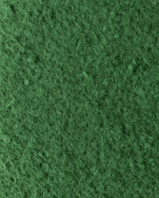 Full frame close-up of dense, felted forest green boiled wool fabric under flat even lighting.