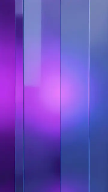 Vertical overlapping frosted glass panels over a glowing purple and blue light gradient