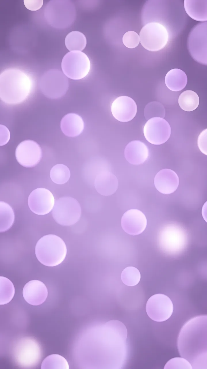Soft glowing lilac and pale orbs drift across a smooth violet haze background