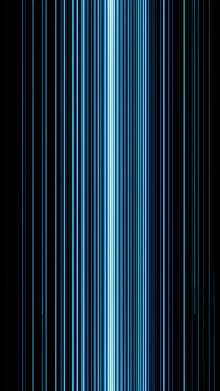 Vertical cascading glowing blue and cyan light lines against a solid black background