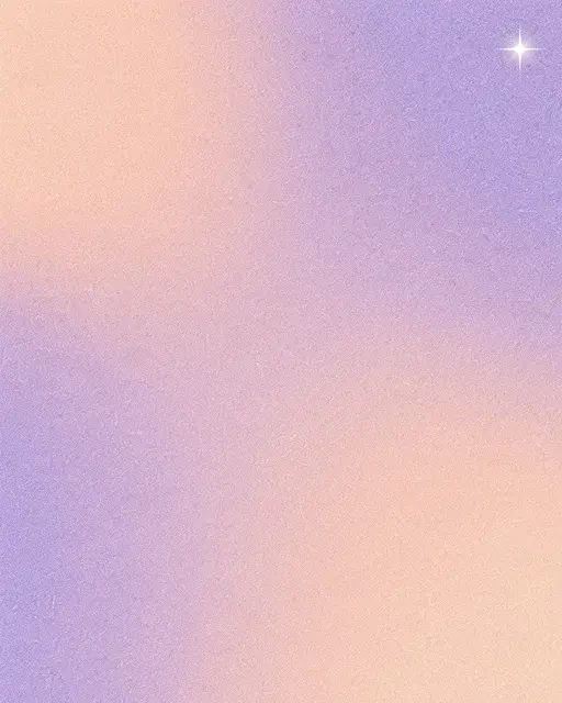 A grainy smooth gradient blending lavender and peach with a small star sparkle in the top right corner and full empty copy