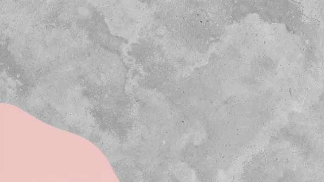 Soft textured gray concrete presentation background with a smooth blush pink curved shape in the lower left