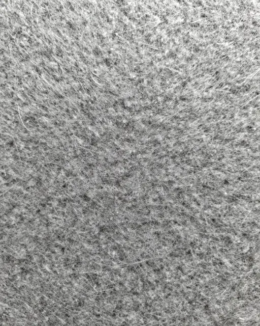 Full frame close-up of soft gray wool felt with visible fine fuzz fibers catching light