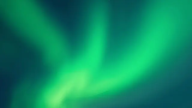 Smooth flowing aurora-style gradient blending bright green and deep teal tones