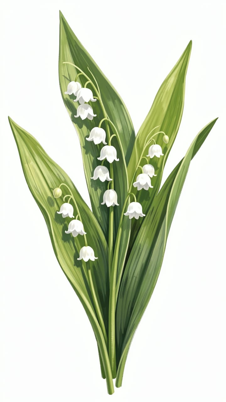 Hand Painted Lily Of The Valley — Free Stock Illustration (HD JPG ...