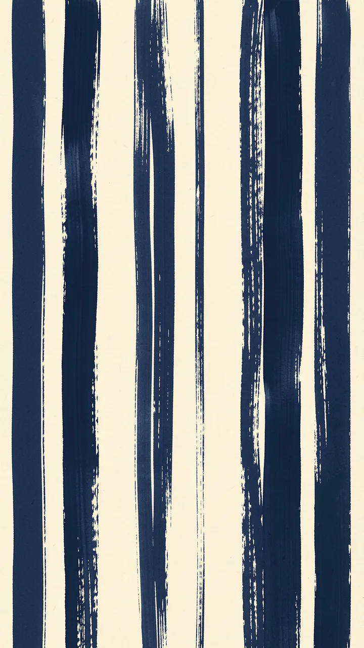 Vertical uneven dry brush navy stripes on a soft cream background