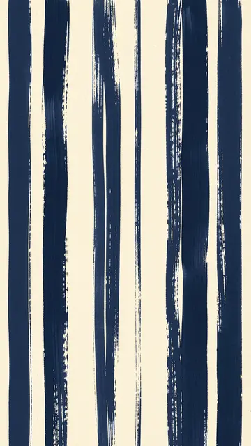 Vertical uneven dry brush navy stripes on a soft cream background