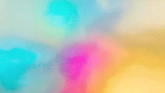 Textured iridescent holographic gradient blending cyan, pink, and warm gold hues