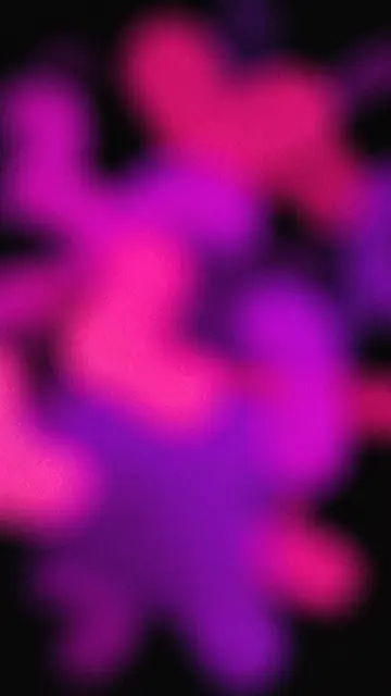 Grainy blurred overlapping hot pink and violet abstract shapes against a solid black background