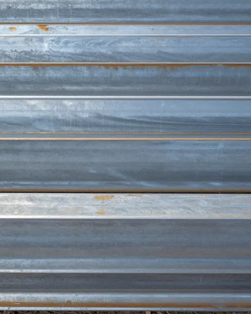 Full frame close-up of stacked blue-gray hot-rolled steel with faint mill swirls and light rust edge traces under flat