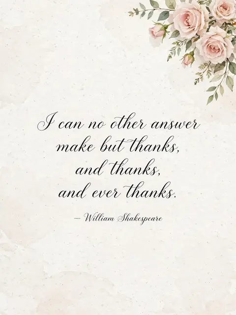 Elegant black script quote on textured off-white paper with blush rose sprig in the top right corner, reading "I can no