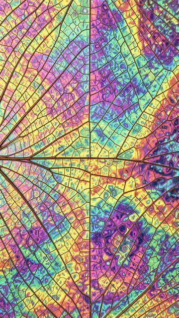 Full frame close-up of a dragonfly wing showing intricate fine veins and rainbow iridescent sheen