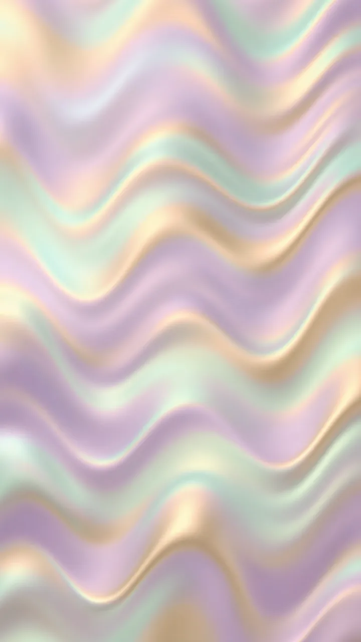 Smooth wavy iridescent holographic pattern in lilac, mint, and soft gold tones