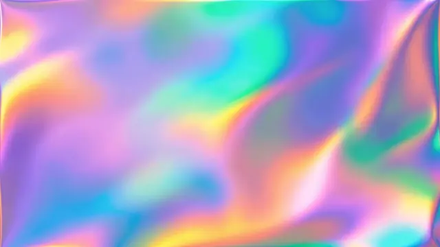 Smooth swirled holographic liquid chrome surface shifting through pastel rainbow colours