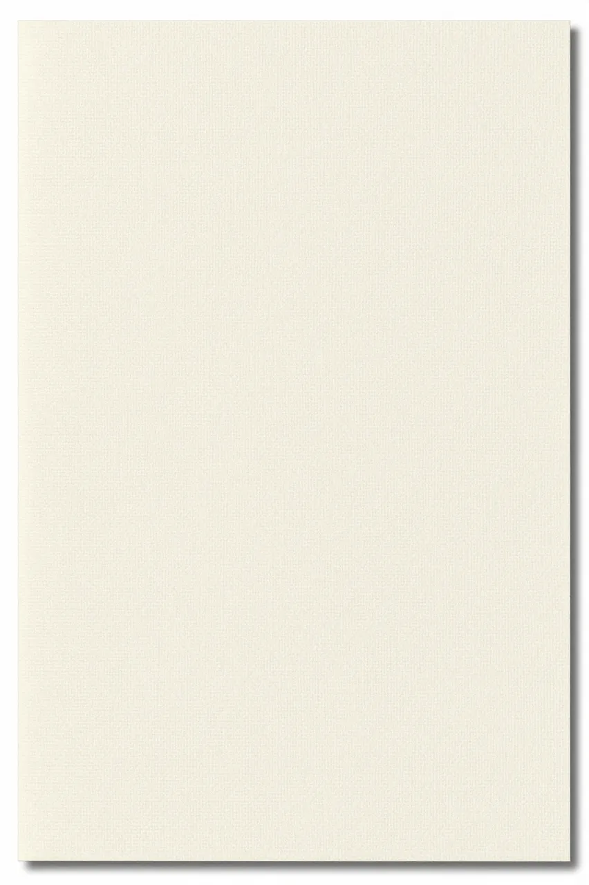 Full frame flat view of embossed ivory cardstock with a subtle linen weave texture