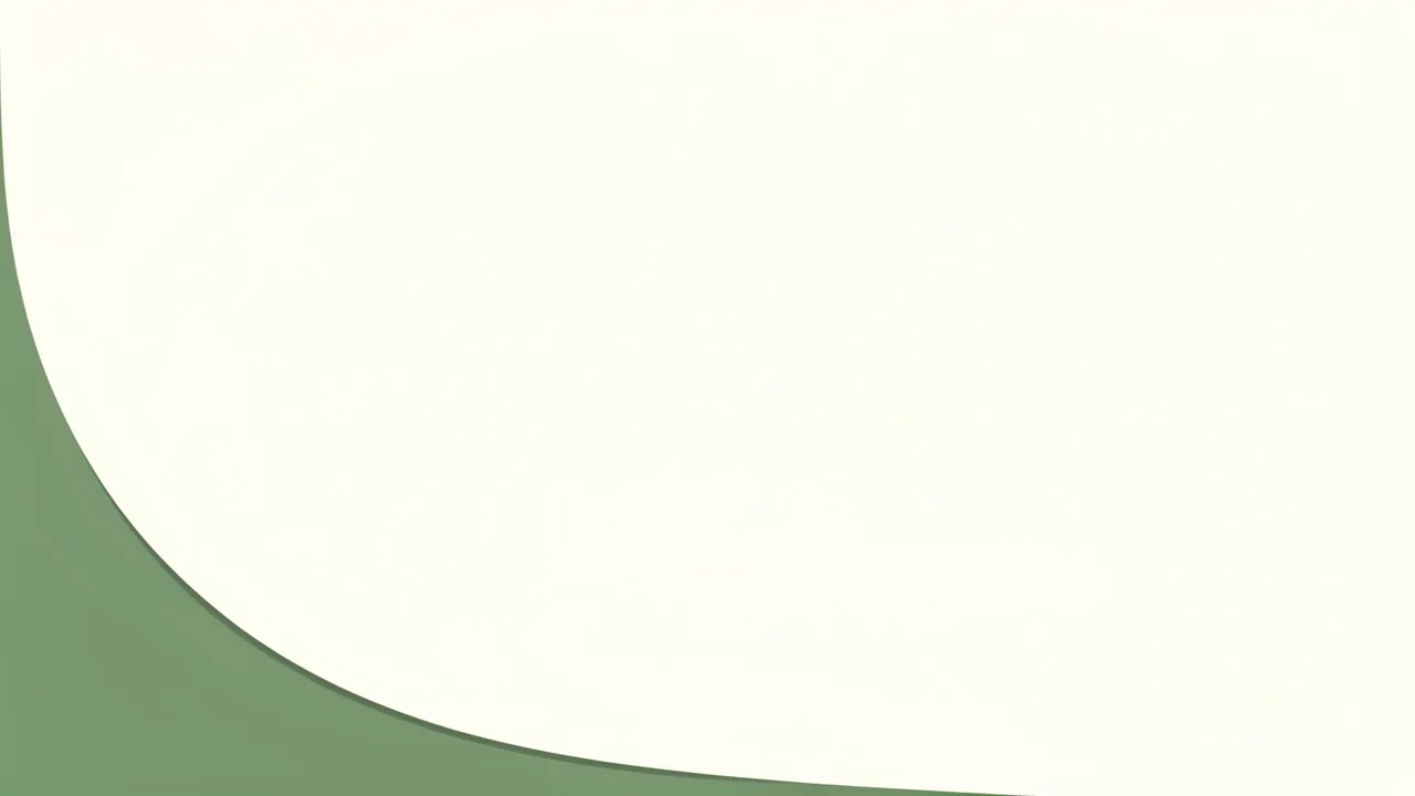 A smooth minimal background with an ivory field and a soft sage green curve along the lower left edge