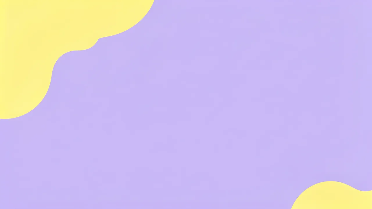 Soft lavender background with pale yellow blob accents in the top left and bottom right corners, with large empty copy space