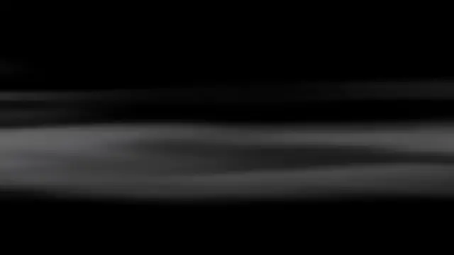 Soft horizontal bands of gray fog float against a solid pure black background