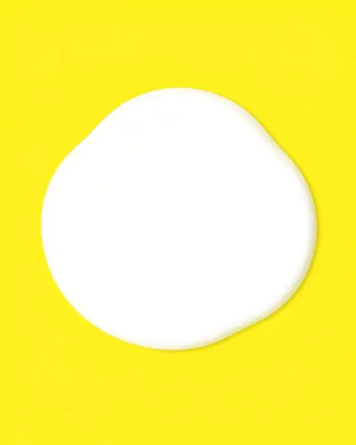 A solid bright lemon yellow background with a large smooth soft-edged white rounded blob centered in the frame