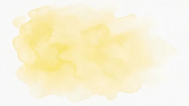 Soft blended lemon yellow watercolor wash fading gently into white textured paper