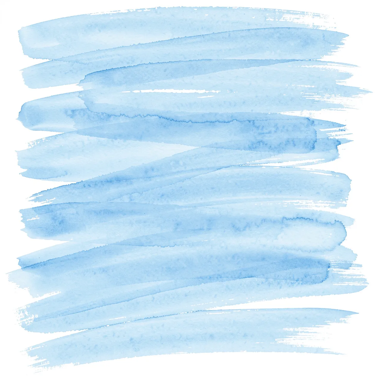 Overlapping horizontal pale blue watercolor brush strokes against a white background
