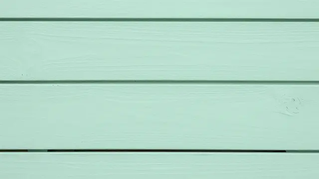 Full frame close-up of horizontal mint green painted wood planks with subtle grain and soft even lighting