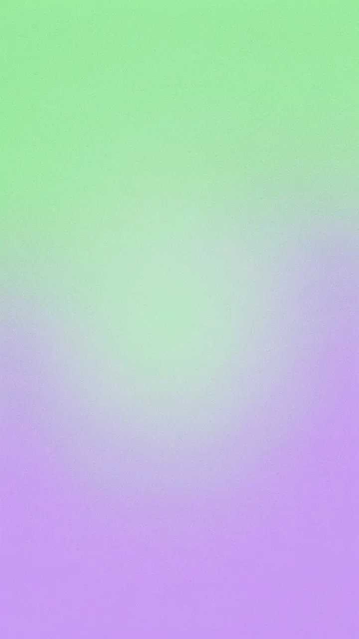 Vertical grainy gradient wallpaper transitioning from mint green at the top to lavender purple at the bottom with a soft