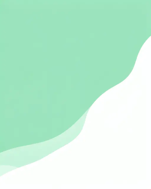 Minimal empty background split by soft flowing curves between mint green and white space