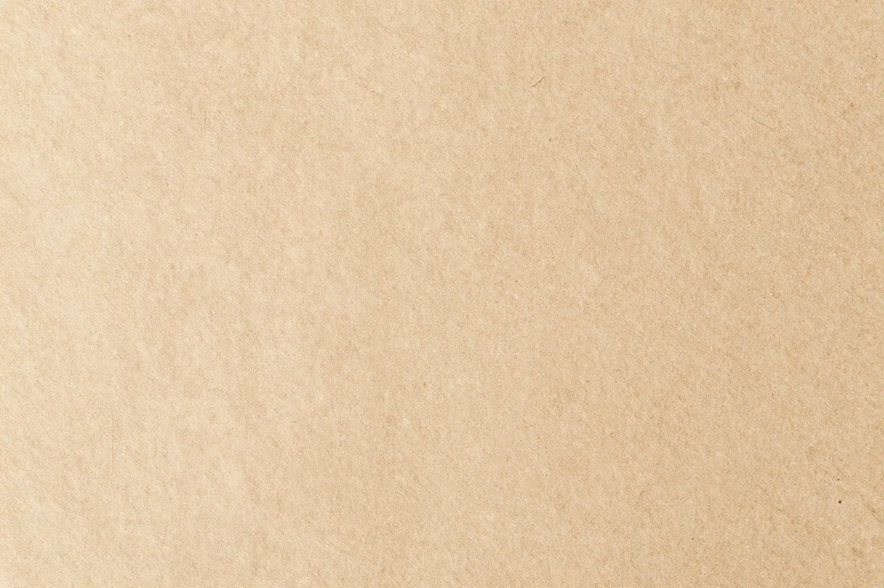 Close-up full frame view of a smooth light brown recycled paper surface with fine grain details