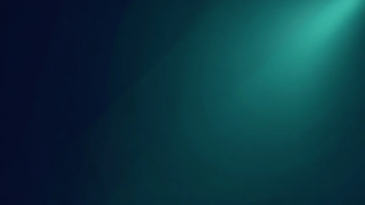 A smooth diagonal gradient from deep navy blue to glowing teal with copy space on the left side