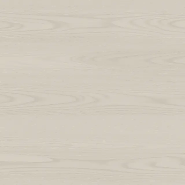 Full frame close-up of pale ash wood with soft arching grain under even flat lighting