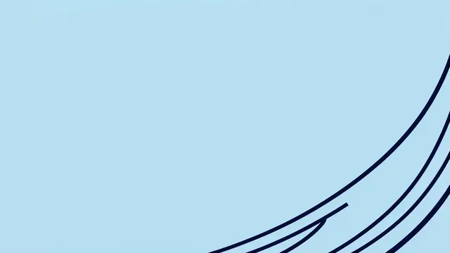 Pale sky blue background with thin navy curved lines in the bottom right corner, large empty copy space