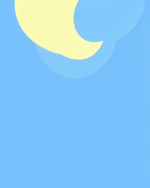A pale yellow crescent sits at the top of a smooth powder blue background with empty copy space below.