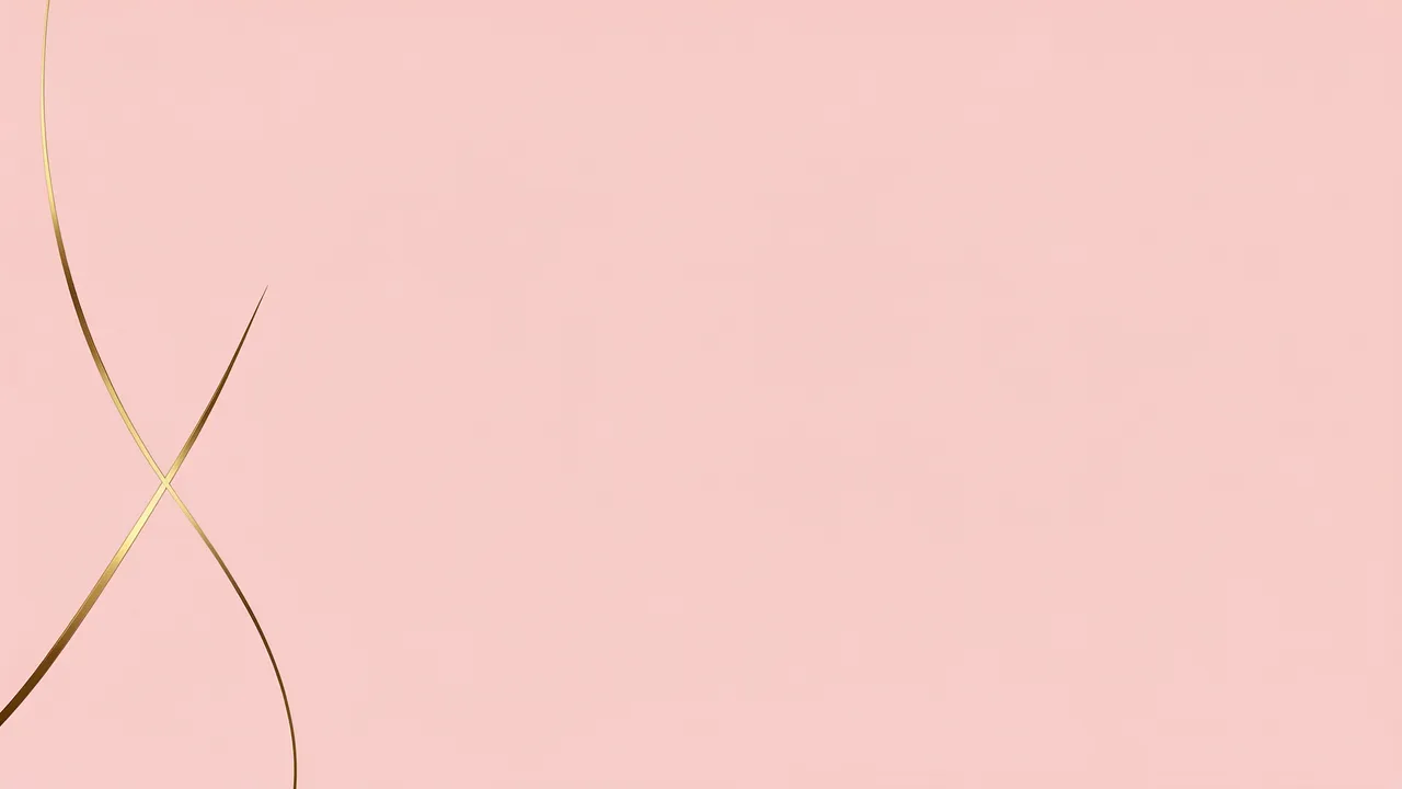 Minimal pale pink background with intersecting thin brass curved lines along the left edge