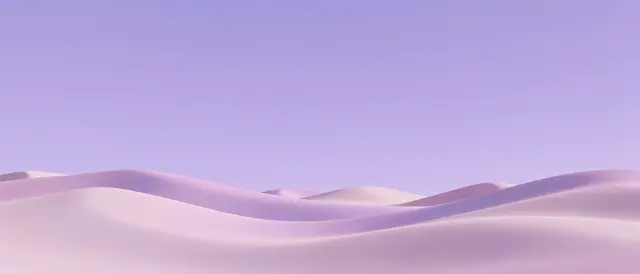 Smooth soft pastel pink dunes stretch beneath a clear gradient lilac sky with wide empty upper space