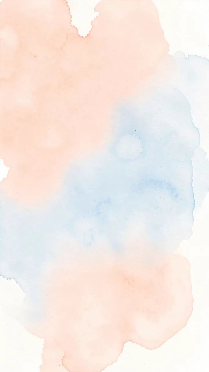 Soft blended pastel peach and powder blue watercolor-style abstract wash on a white background