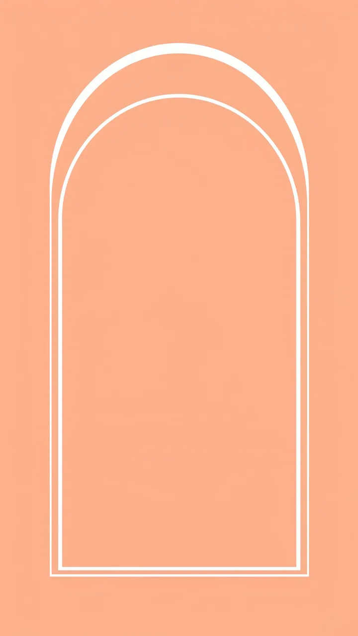 Minimal vertical background with a double white arched outline centered on a solid peach base