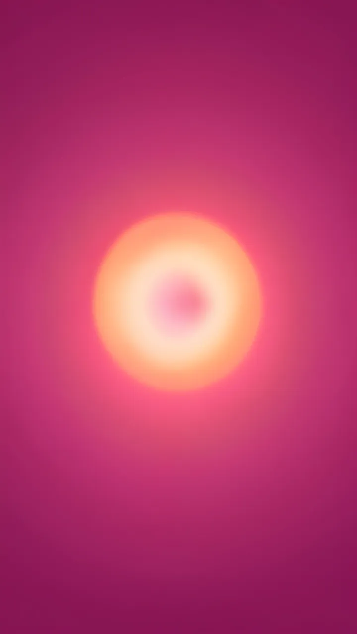 A vertical soft gradient wallpaper with a blurred glowing pink and orange orb at its center