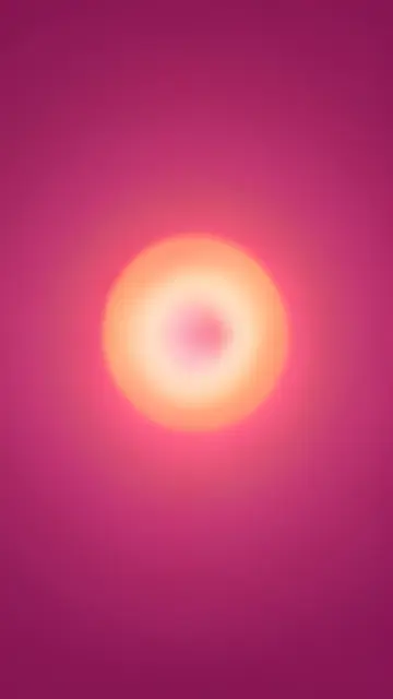 A vertical soft gradient wallpaper with a blurred glowing pink and orange orb at its center