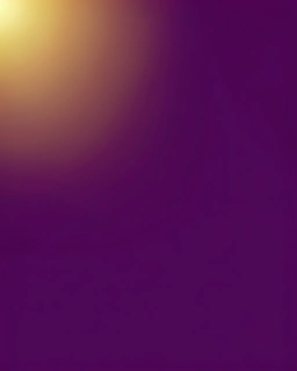 Smooth deep plum background with a soft golden light leak in the upper left corner and empty copy space