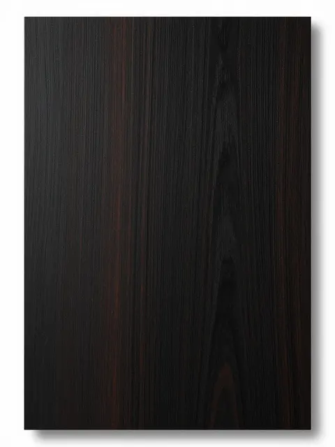 Full frame close-up of polished ebony wood with faint warm brown grain streaks under soft even lighting