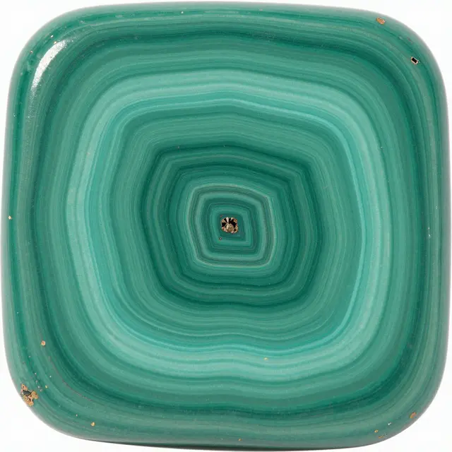 Full frame macro shot of polished malachite with concentric graduated green banding