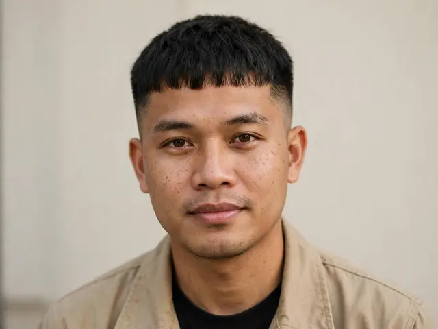 Headshot portrait of a late twenties Southeast Asian man against a plain light wall