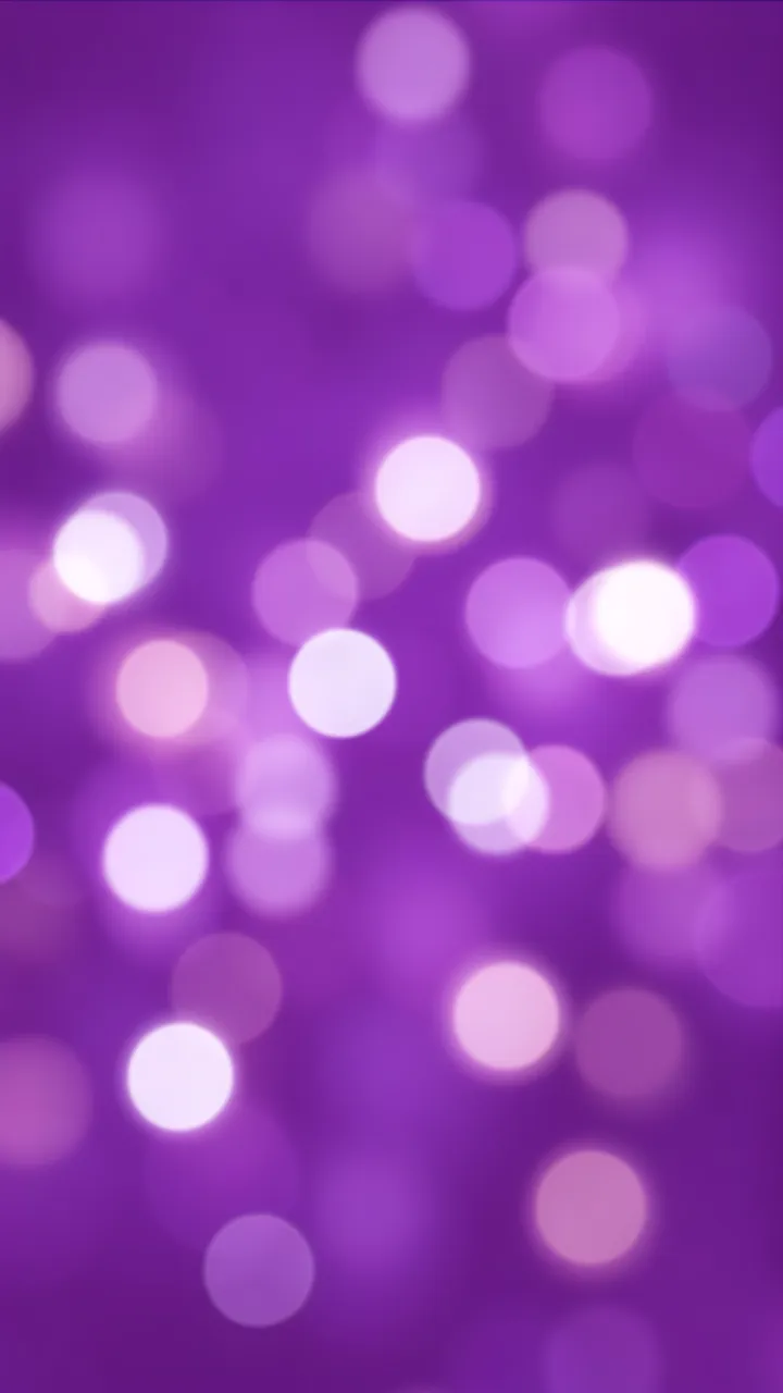 Vertical soft purple background with scattered glowing pastel bokeh light circles.