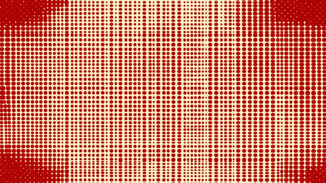 Retro halftone dot gradient pattern in deep red against a light cream background