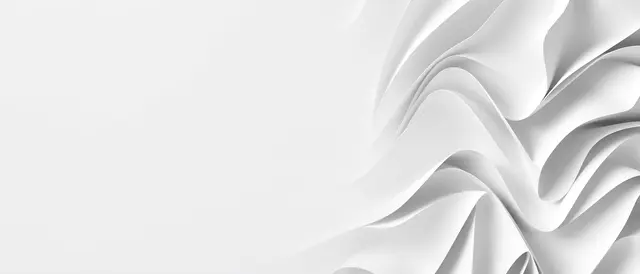 Smooth white 3D paper folds ripple across the right side of a wide banner, with empty copy space on the left