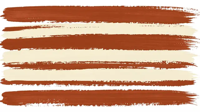Hand-painted horizontal irregular brush stripes in warm rust and soft cream on a white background