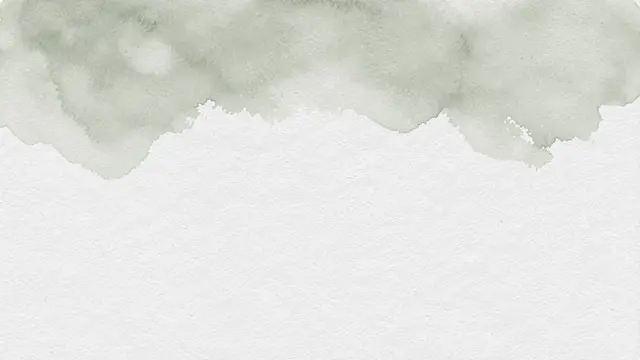 Soft sage green watercolor wash bleeds along the top edge of textured white paper with empty lower space