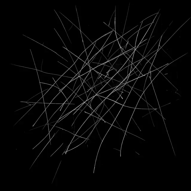 Fine intersecting light scratches appear across a solid pure black background