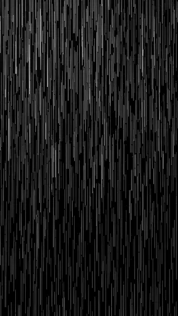 Thin vertical fine silver rain streaks fall across a solid deep black background